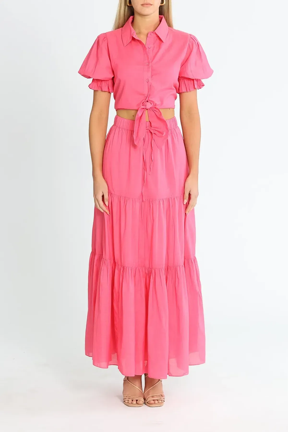 Talulah Rosa Shirt and Maxi Skirt Set Pink Size 14 - Image 1