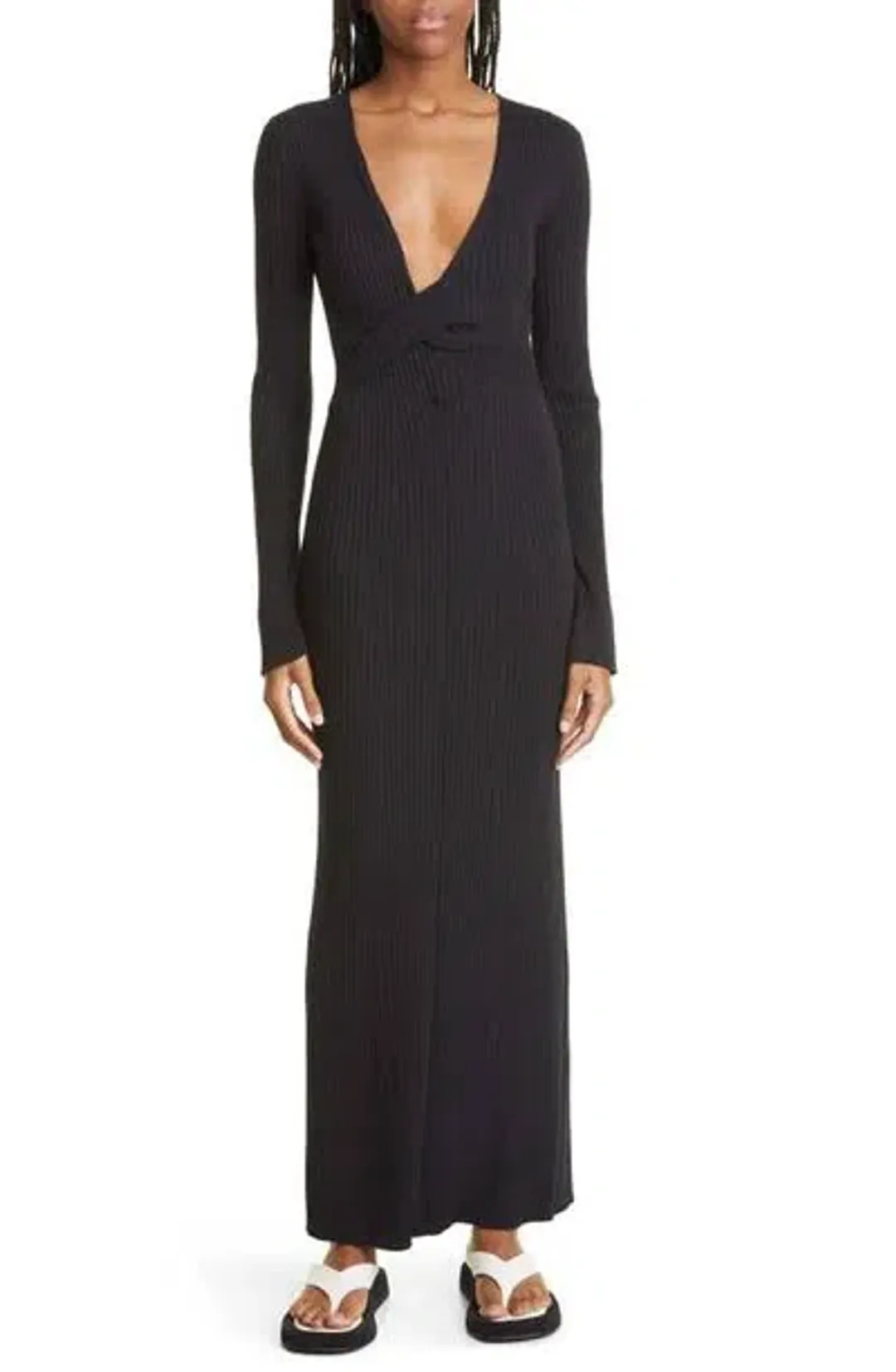 Sir The Label Enes Twist Long Sleeve Dress Black Size 2 / AU 10 / M for rent on The Volte - main image