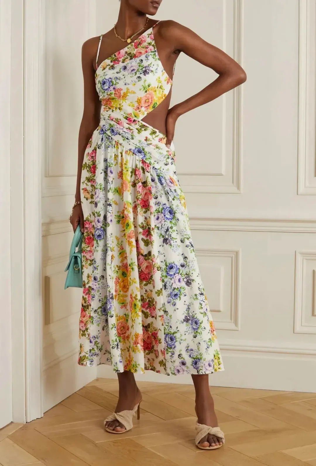Zimmermann Spliced Asymmetrical Dress Floral Size 1 / AU 10 for rent on The Volte - main image