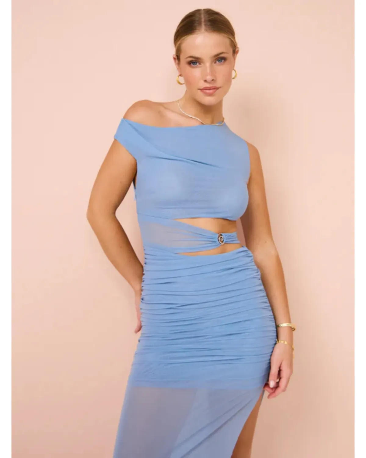 Bec & Bridge Whorl Asym Maxi Dress in Meridian Blue Size AU 6 - Image 2