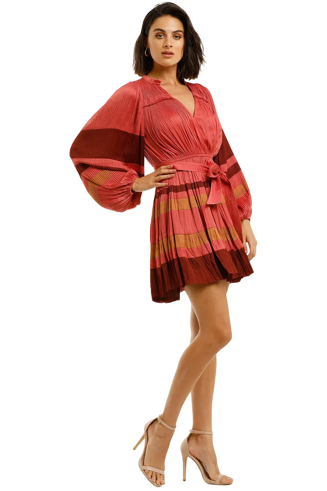 Ulla Johnson Alia Long Sleeve Short Dress in Cerise Size 12 for rent on The Volte - main image