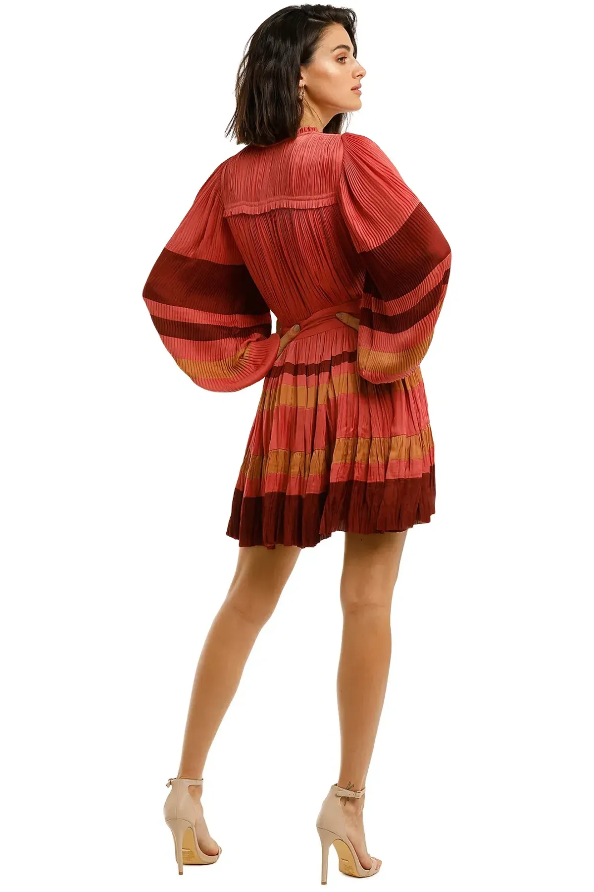 Ulla Johnson Alia Long Sleeve Short Dress in Cerise Size 12 - Image 3