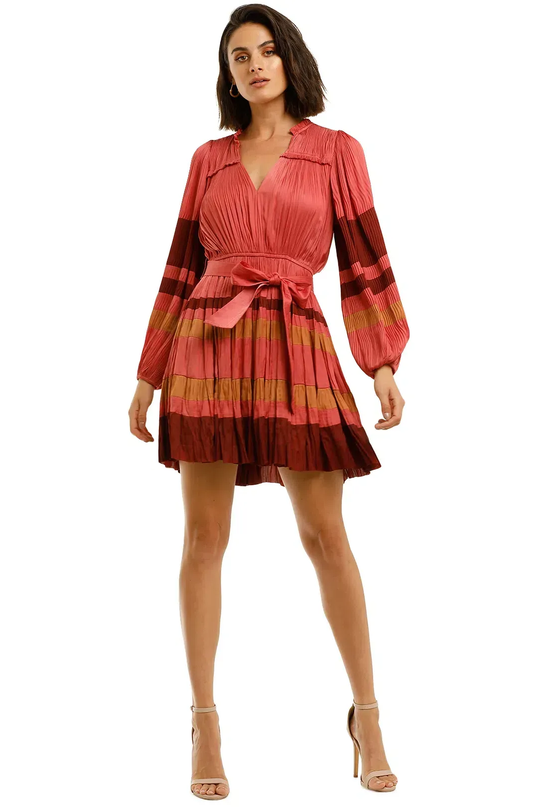 Ulla Johnson Alia Long Sleeve Short Dress in Cerise Size 12 for rent on The Volte - main image