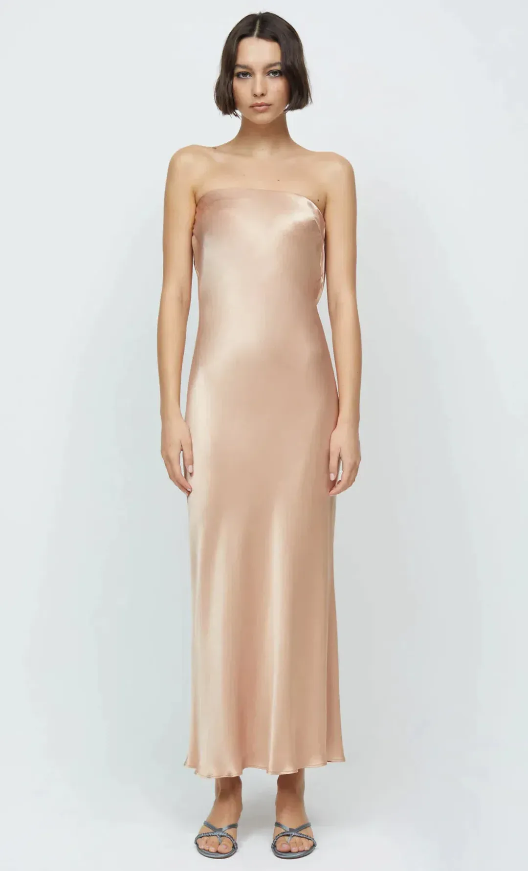 Bec & Bridge Moon Dance Strapless Maxi Dress Rose Gold AU 8 for rent on The Volte - main image