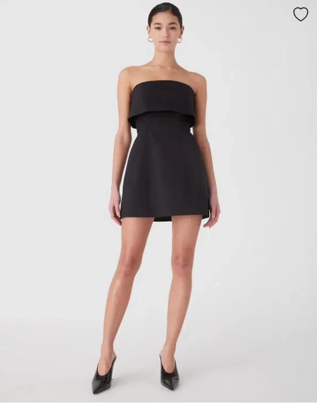 Misha Jemma Mini Fold Over Strapless Dress in Black Size 8/S for rent on The Volte - main image