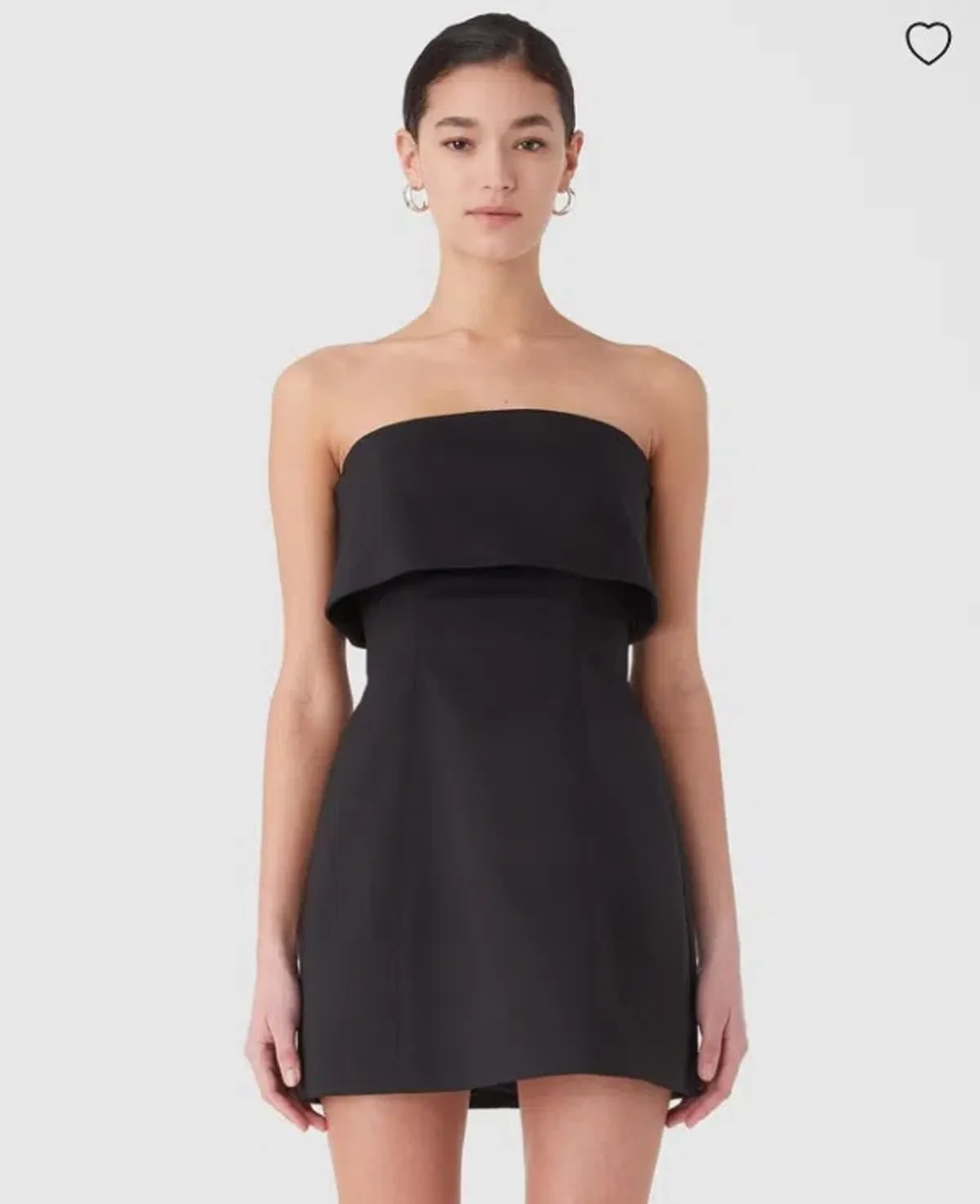 Misha Jemma Mini Fold Over Strapless Dress in Black Size 8/S - Image 1