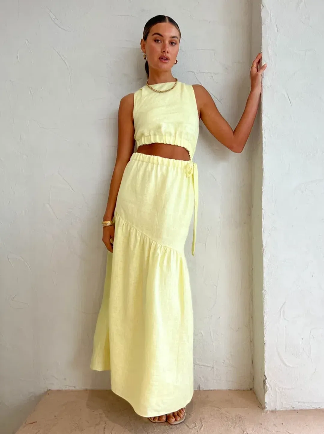 Sir The Label Francesca Dress In Butter Size 1/Au 8  for rent on The Volte - main image
