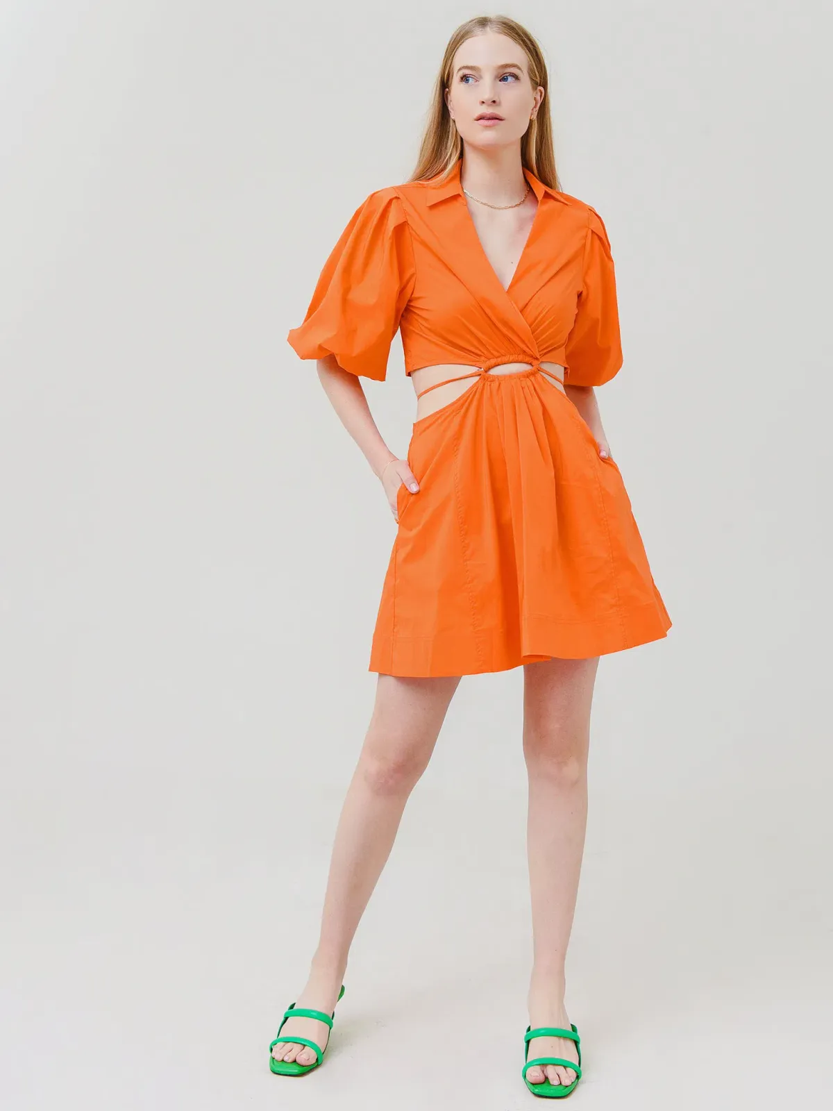 Jonathan Simkhai Aulora Cut Out Mini Dress Orange Size M/Au 10 - Image 1