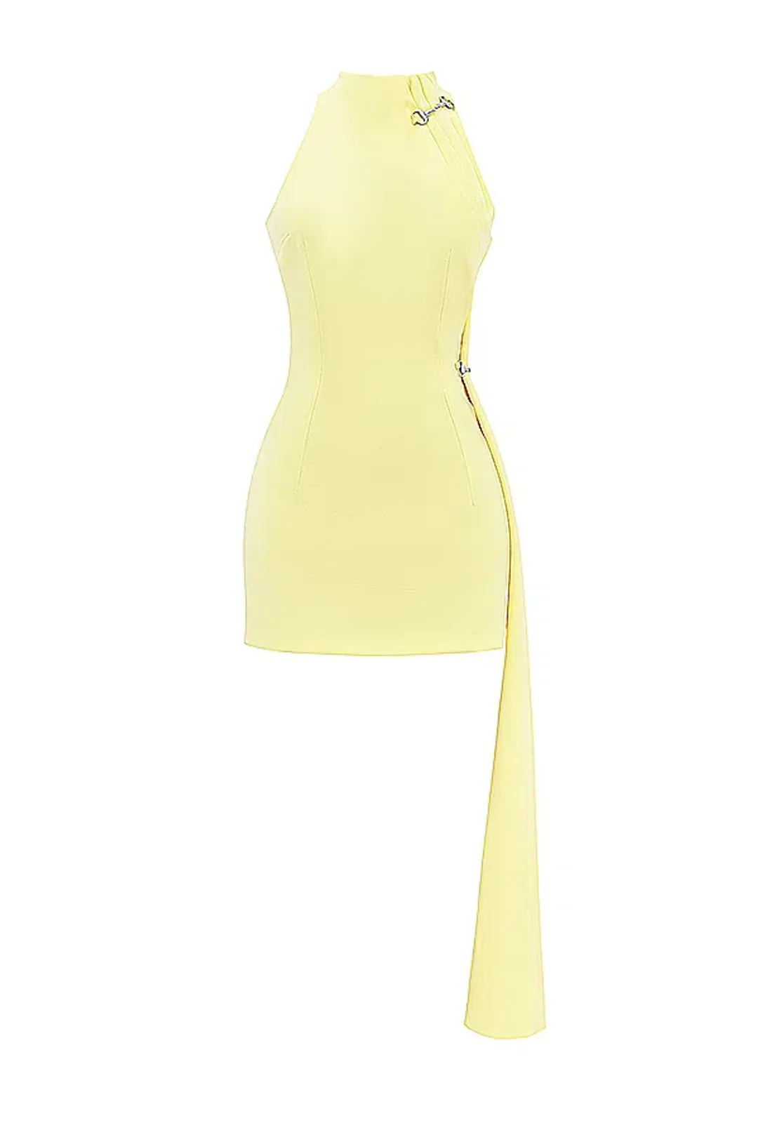 House of CB Marla Halter Mini Dress High Neck Lemon Yellow Size S/ AU 8 for rent on The Volte - main image