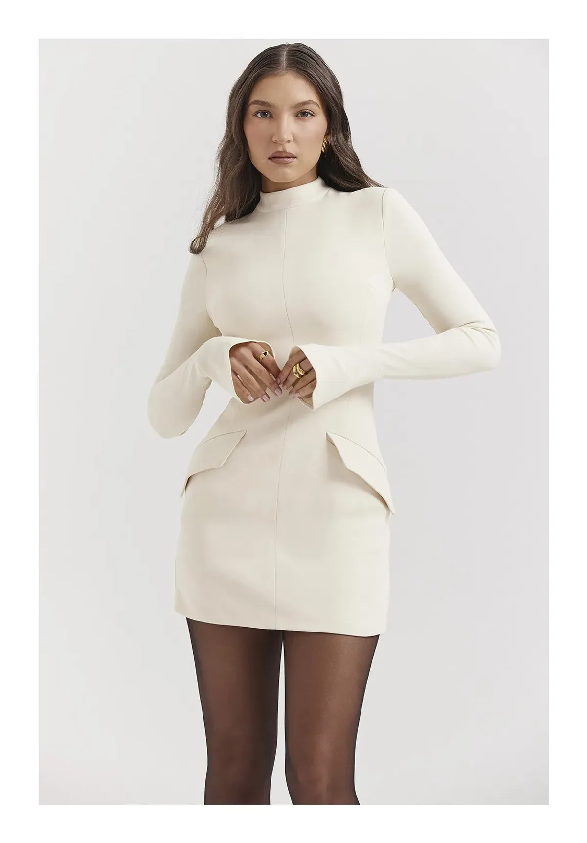 House of CB Mihalia Dress Cream Size XS/ AU 6 - Image 2