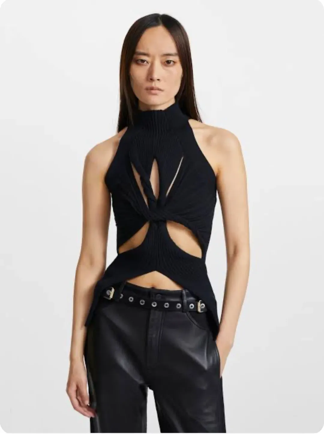 Dion Lee Twist Tank Top Black Size 8 for rent on The Volte - main image