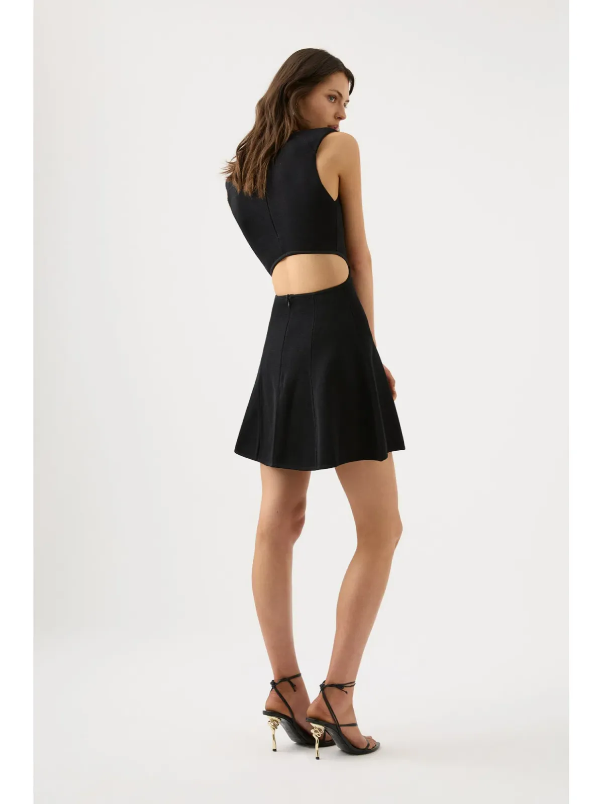 Aje Lena Knit Cut-out Dress in Black Size AU 14 - Image 4