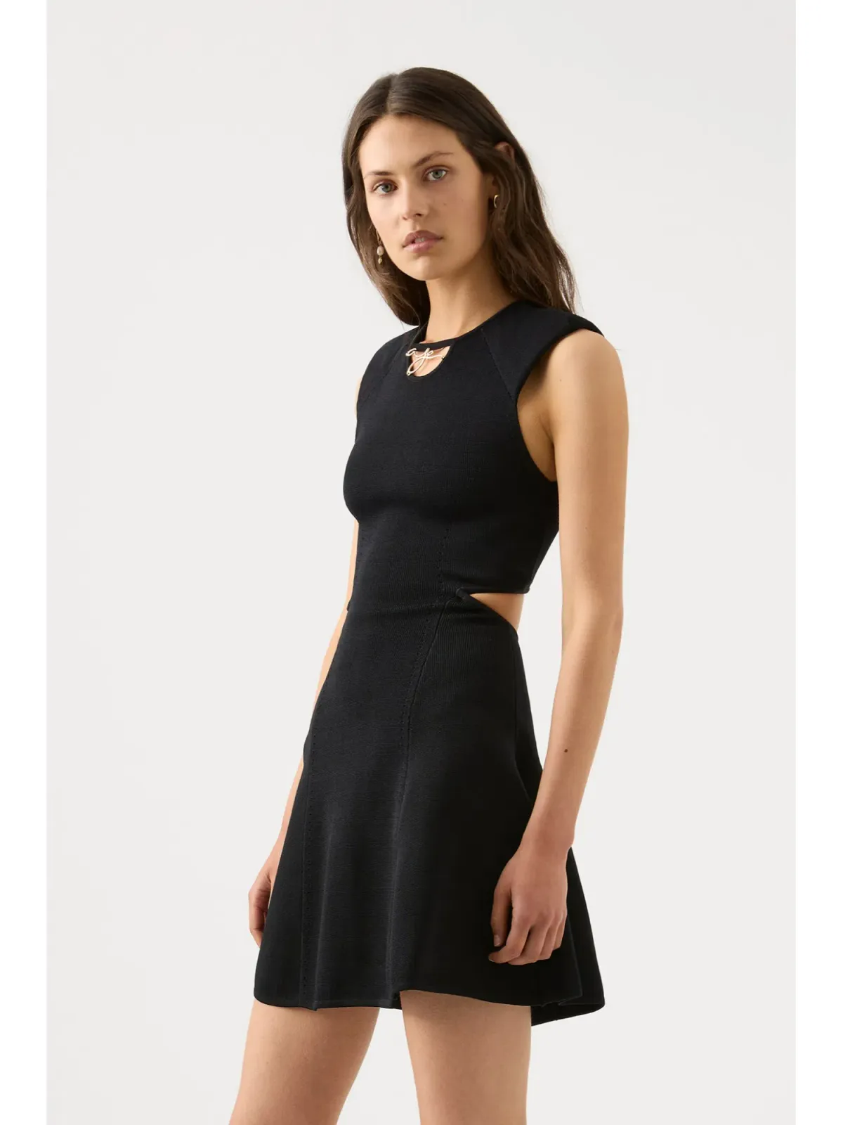 Aje Lena Knit Cut-out Dress in Black Size AU 14 - Image 2