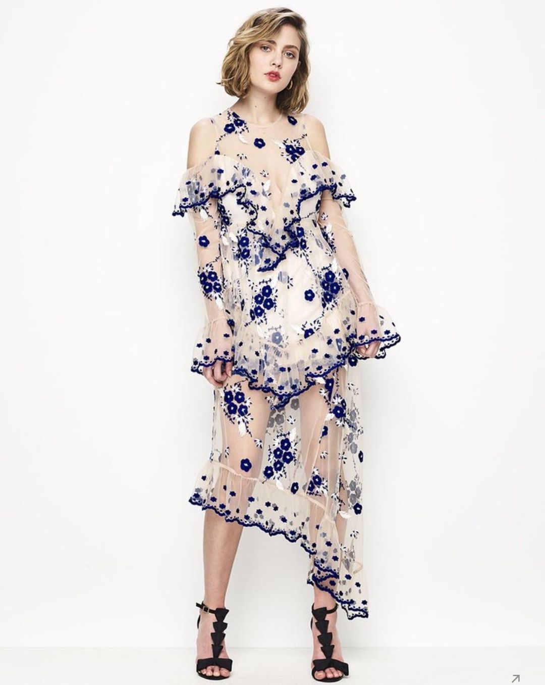 Alice McCall Mirage Gown Nude Blue Size 12 for rent on The Volte - main image