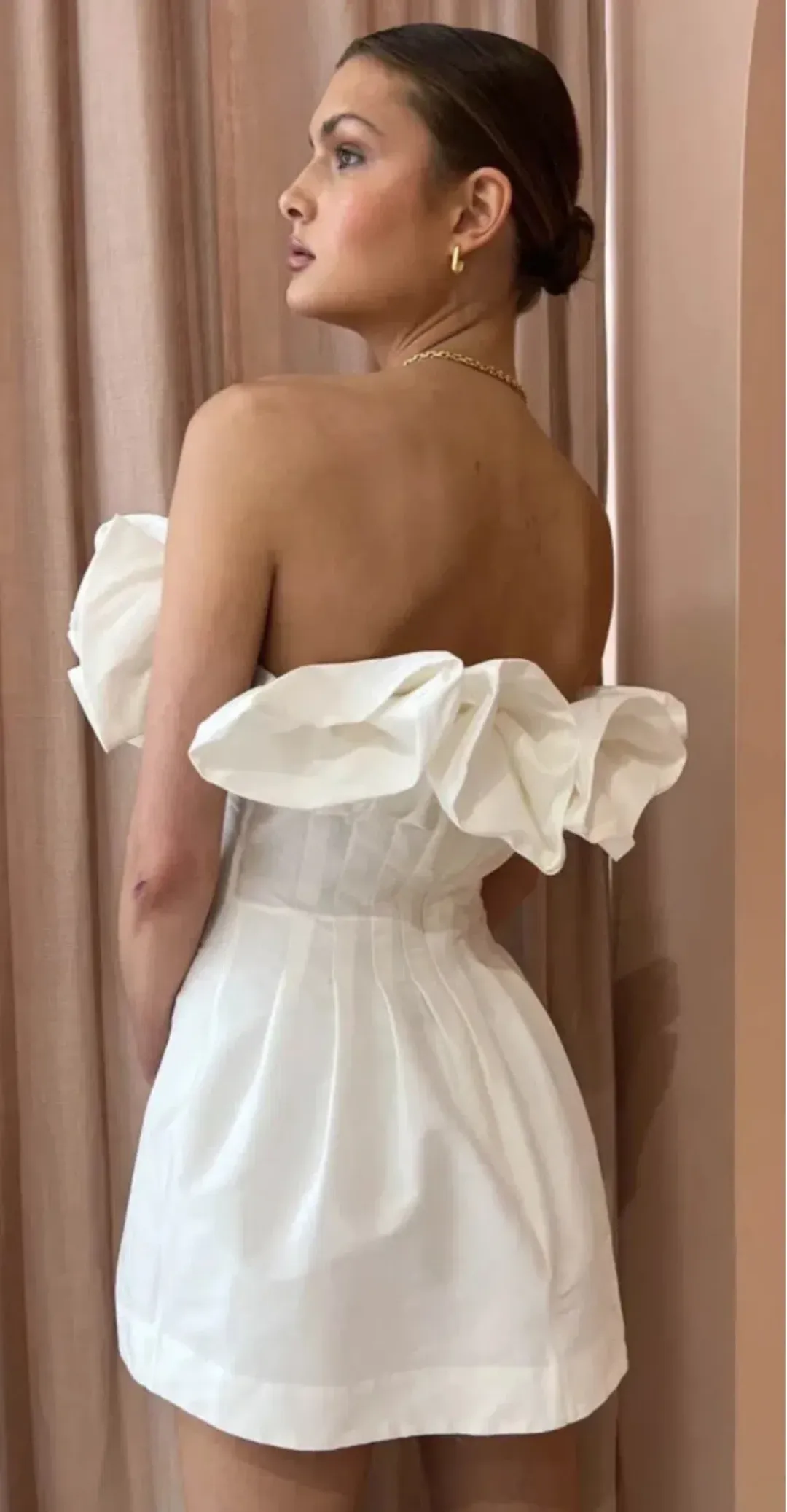 Rachel Gilbert Freida Mini Dress Ivory Size 3 / AU 12 for rent on The Volte - main image