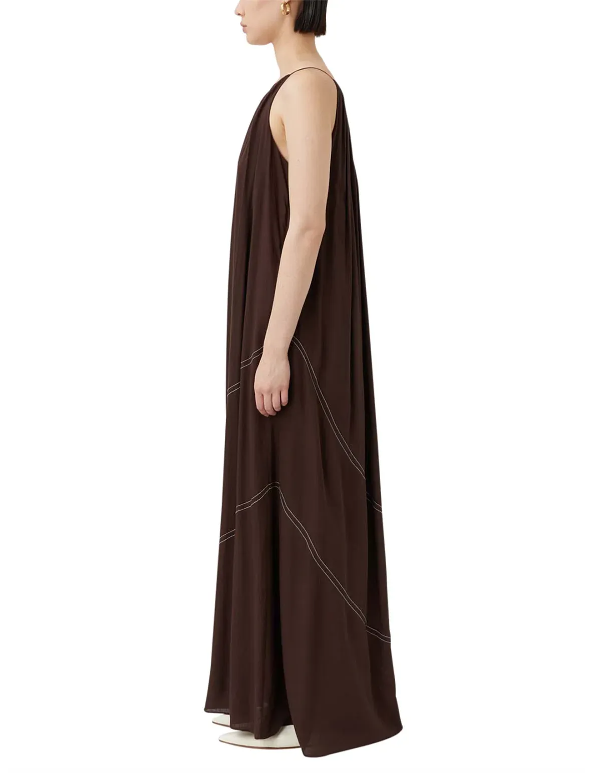 Camilla and Marc Castille One Shoulder Maxi Dress in Chocolate Brown Size 8 - Image 2