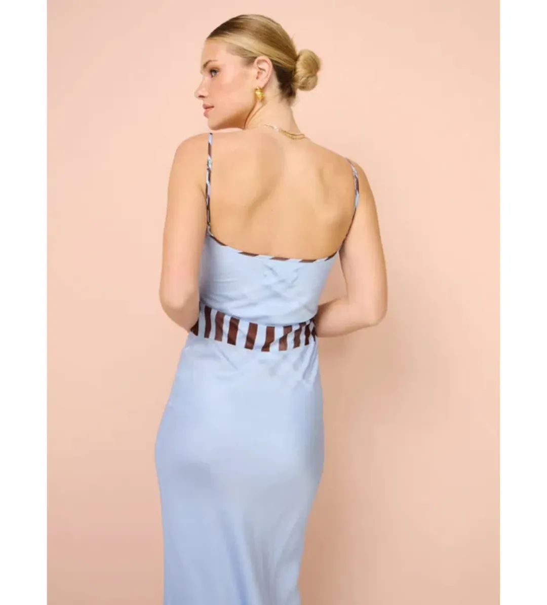 Romy Waterfront Bias Cut Dress Blue Size 6 for rent on The Volte - main image