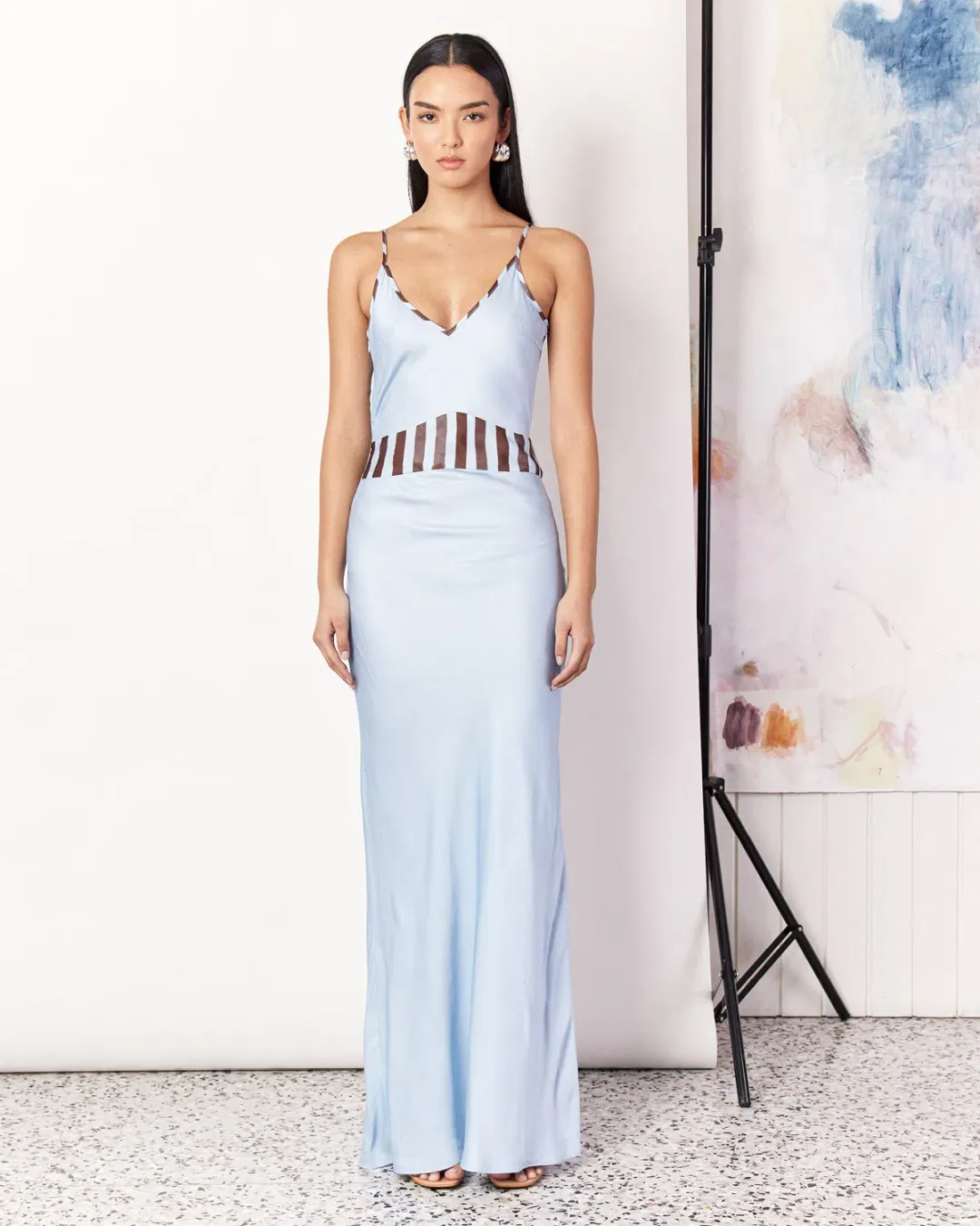 Romy Waterfront Bias Cut Dress Blue Size 6 for rent on The Volte - main image