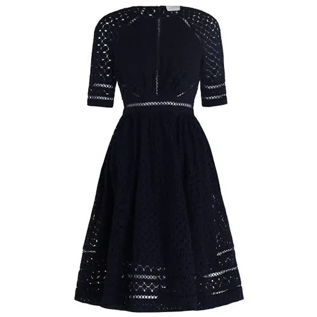 Zimmermann Roamer Day Dress Black  Broderie Anglaise Size 3/Au 14 for rent on The Volte - main image
