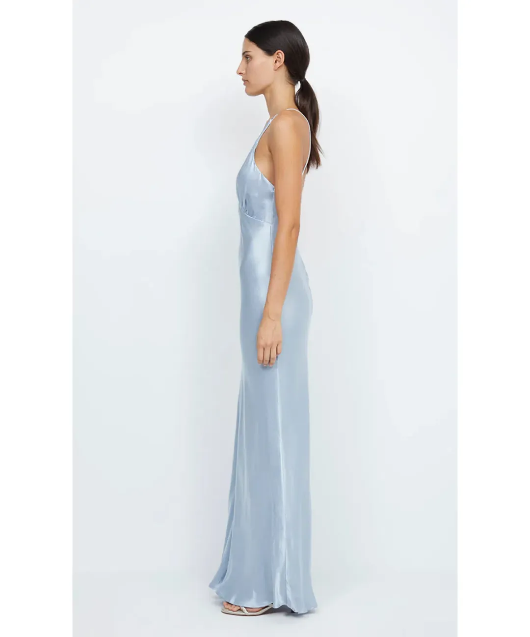 Bec & Bridge Moon Dance Maxi V Dress Dusty Blue Size AU 10 for rent on The Volte - main image