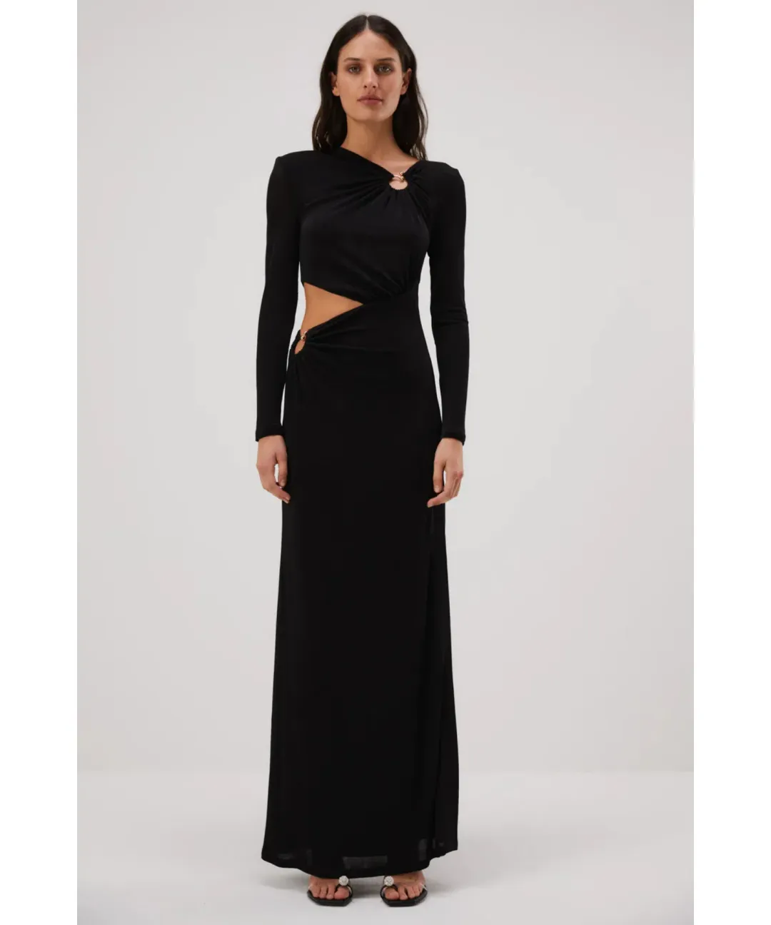 Misha Akari Floor Length Gown Black Size 6/XS for rent on The Volte - main image