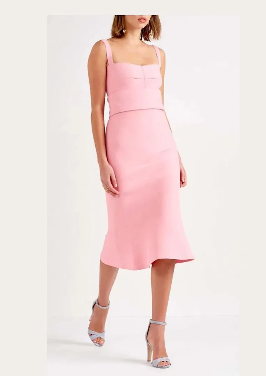 Scanlan Theodore Crepe Knit Bralette Dress Pink Size S / Au 8 for rent on The Volte - main image