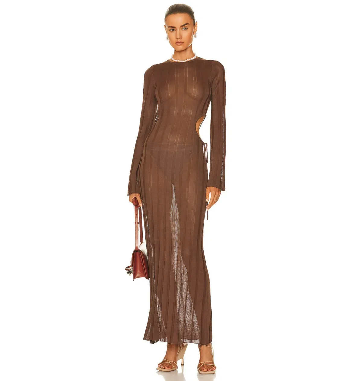 Sir The Label Aya Cut Out Dress in Chocolate Size 0 / AU 6 - Image 1