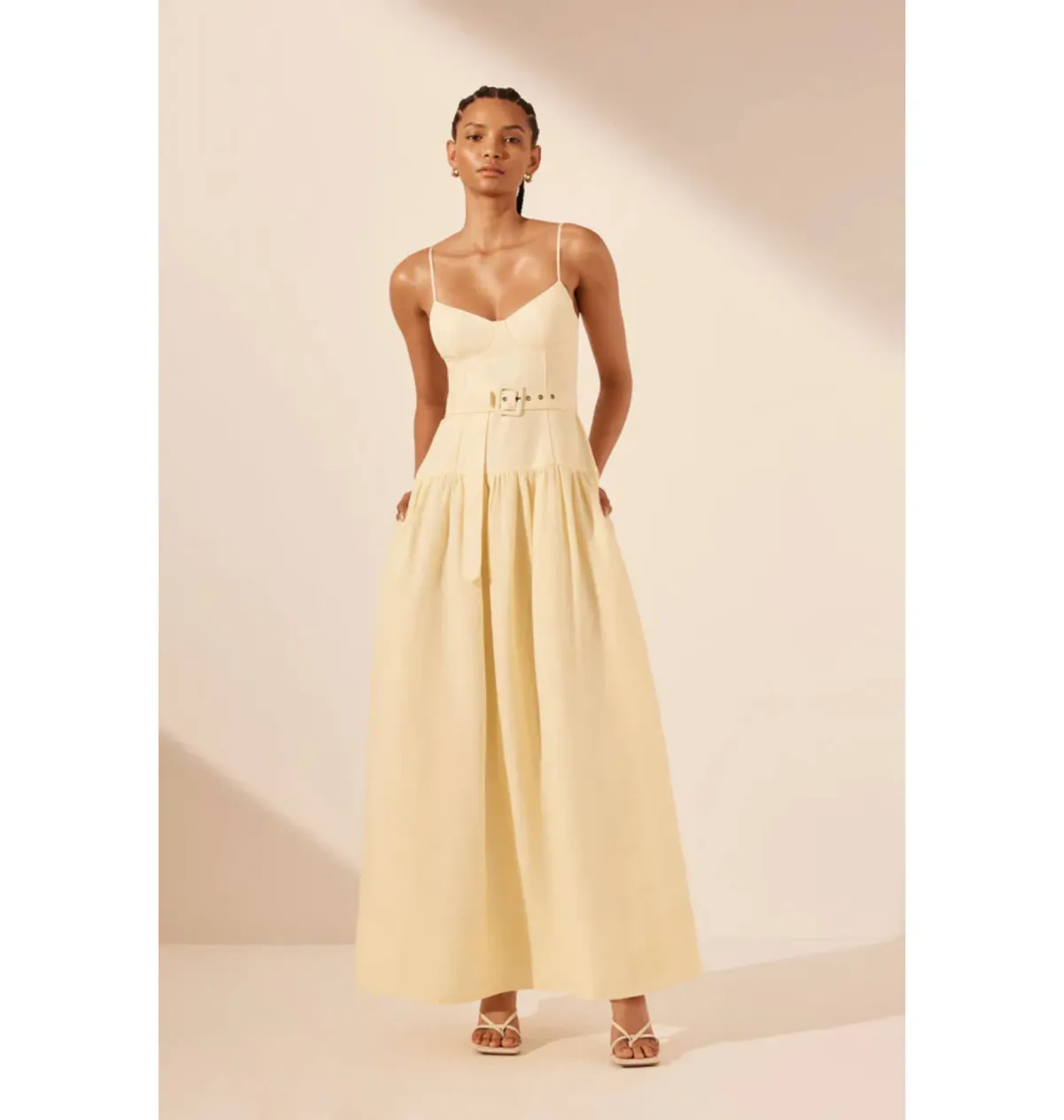 Shona Joy Limon Panelled Bustier Maxi Dress in Lemonade Size AU 12 - Image 1
