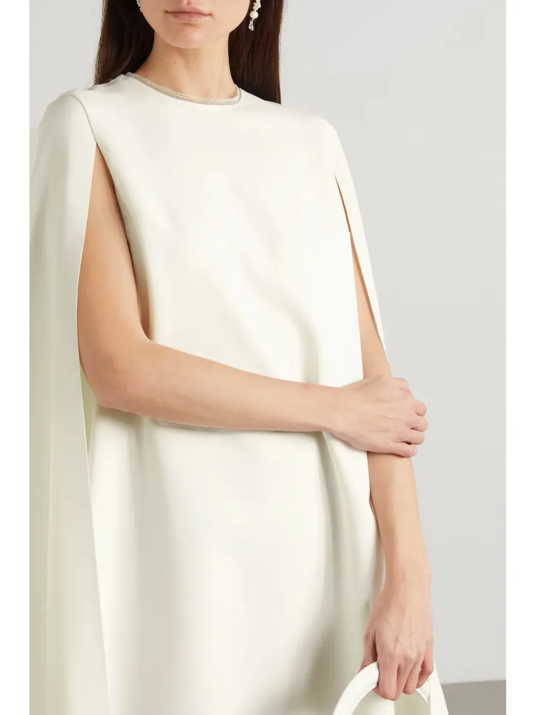 Roksanda Twiggy Cape  A-line Dress Ivory Size 6  for rent on The Volte - main image