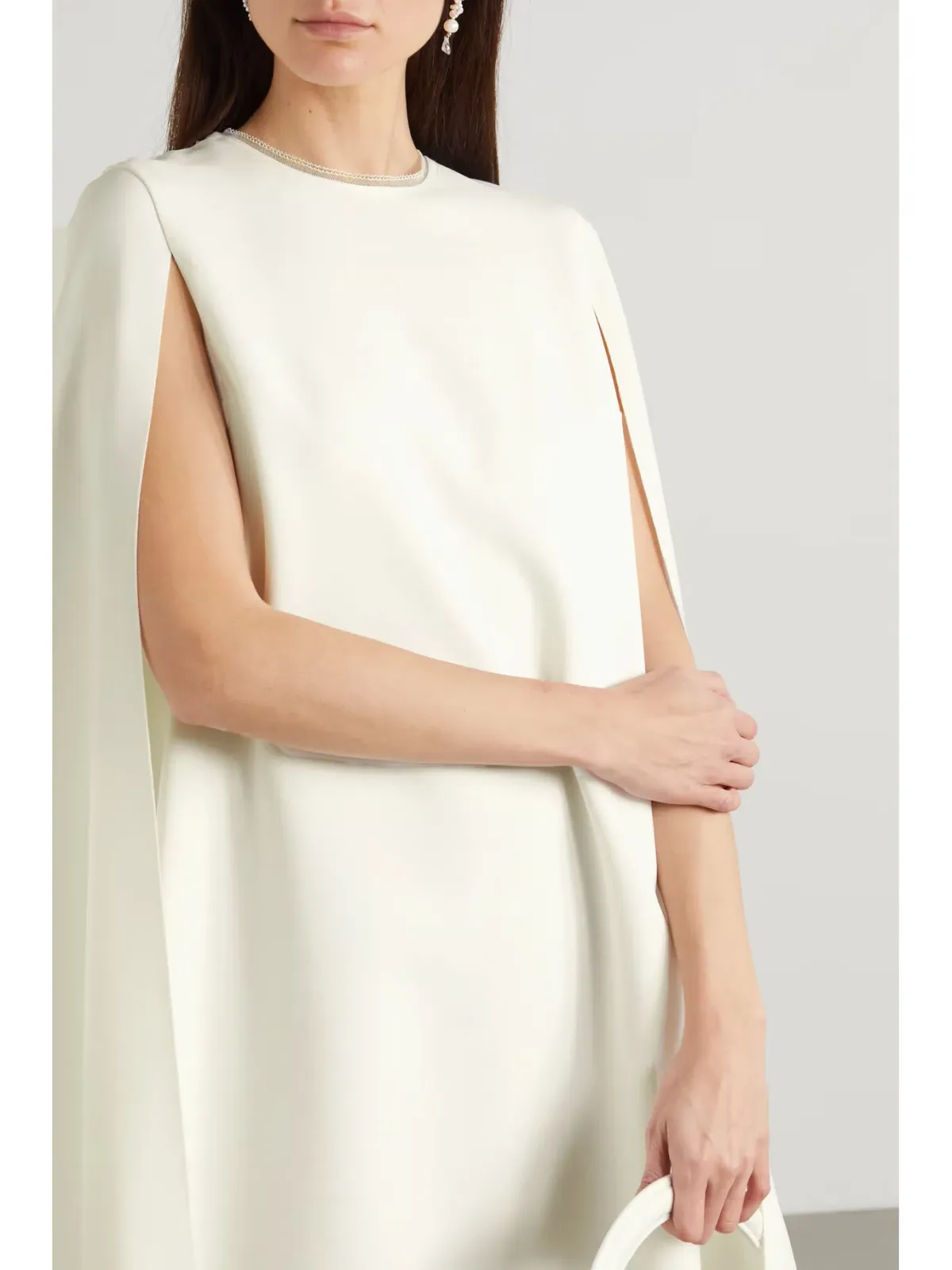 Roksanda Twiggy Cape A-line Dress Ivory Size 6 - Image 2