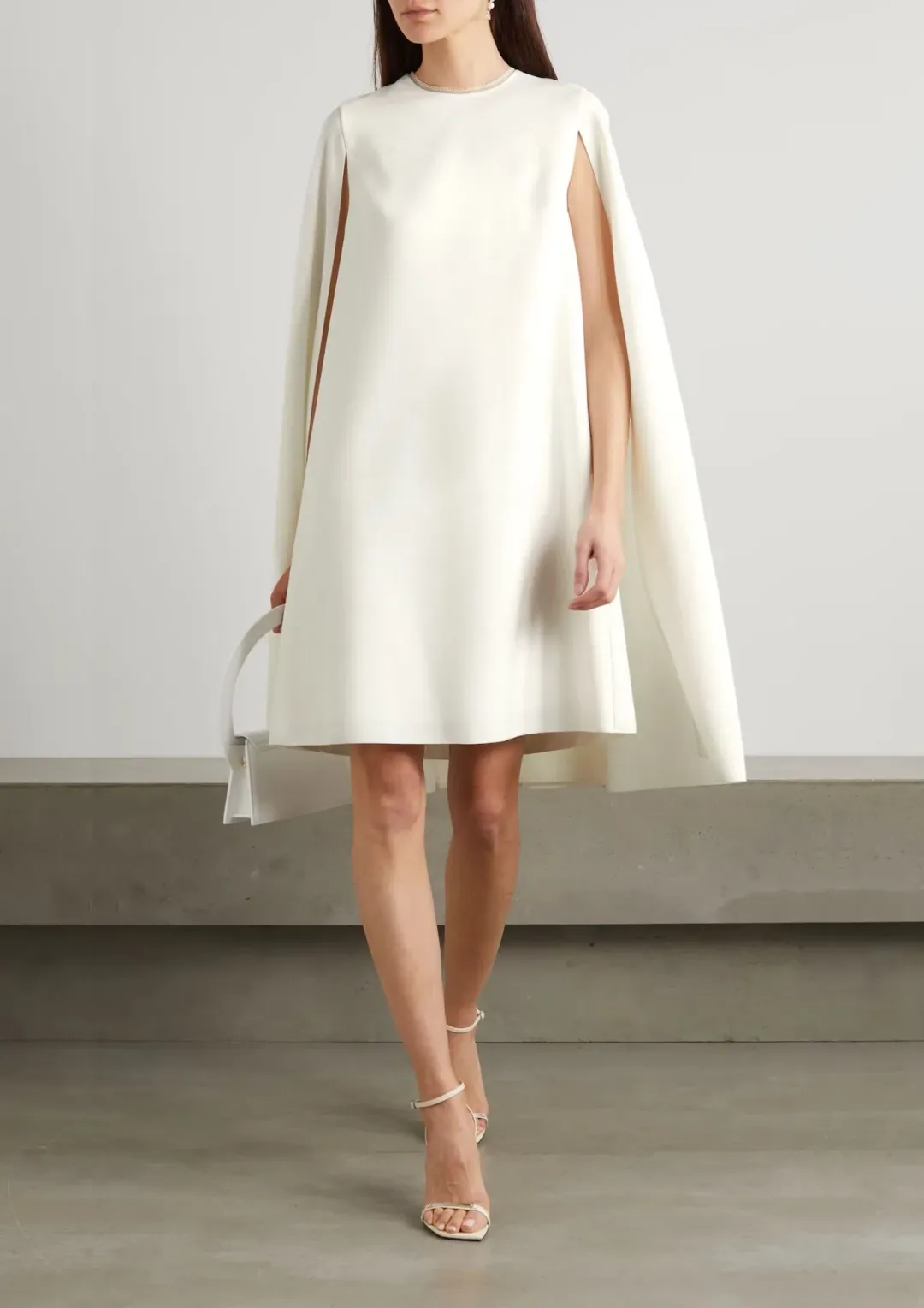 Roksanda Twiggy Cape  A-line Dress Ivory Size 6  for rent on The Volte - main image
