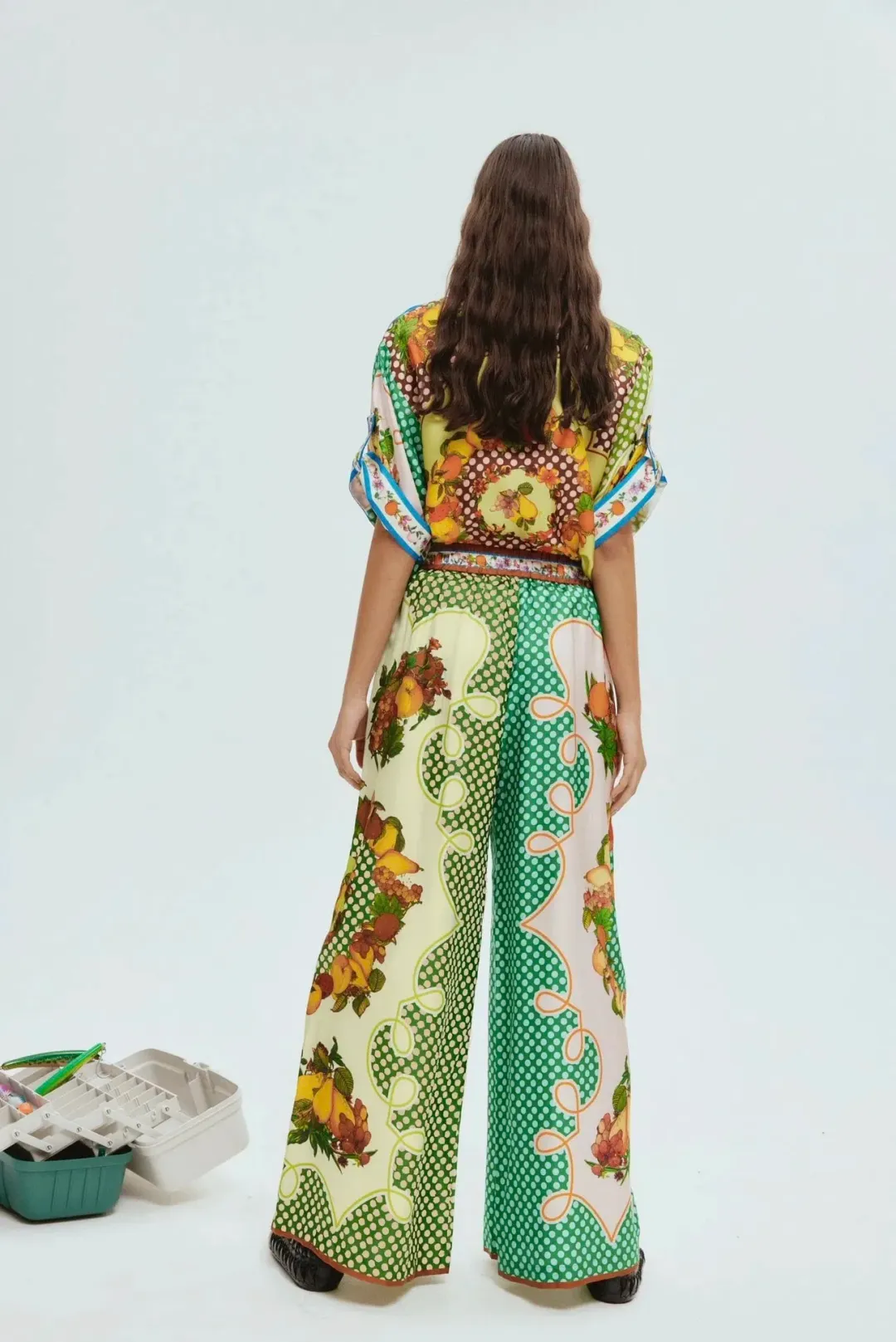 Alemais Lemonis Silk Shirt and Pant Set Multi Size 14 for rent on The Volte - main image