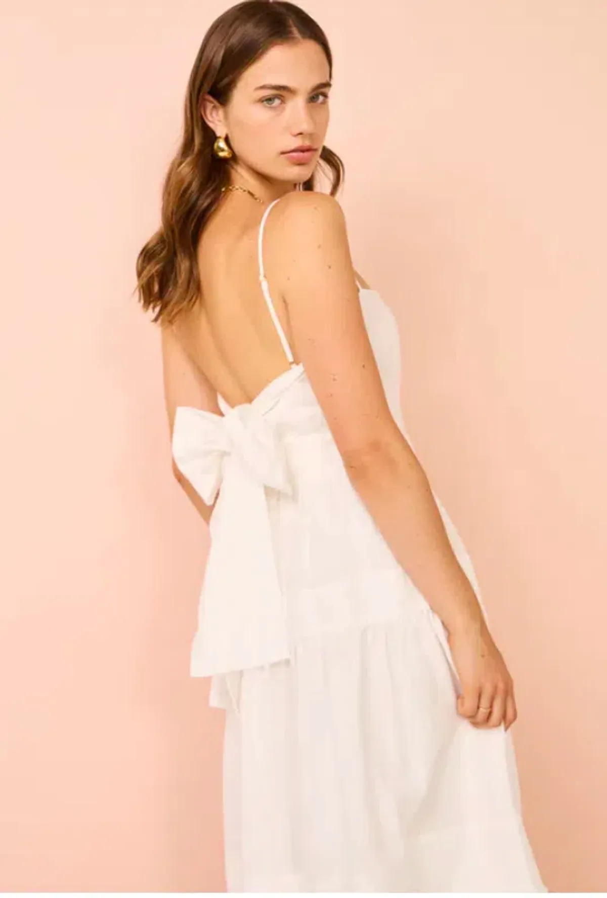 By Nicola Monet Tiered Maxi Dress In White Size 10 - Image 5