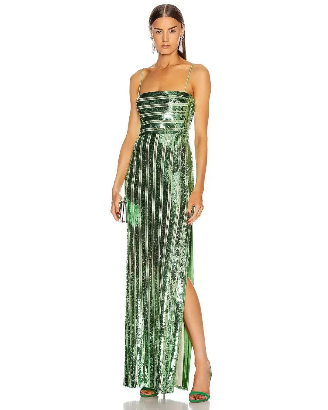 Galvan London Stargaze Bandeau Dress Green Size 10 for rent on The Volte - main image