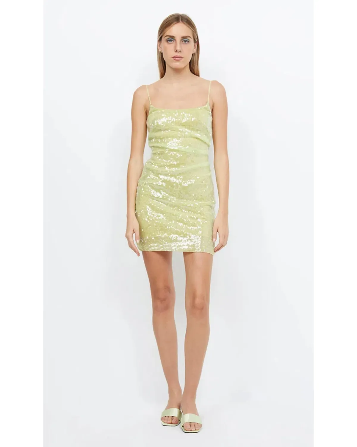 Bec & Bridge Venus Sequin Mini Dress Yellow Size U 6 - Image 1