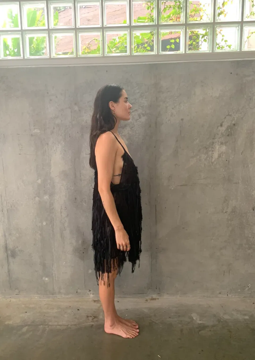 Camilla Black Mini Evening Dress with Feathers One Size for rent on The Volte - main image