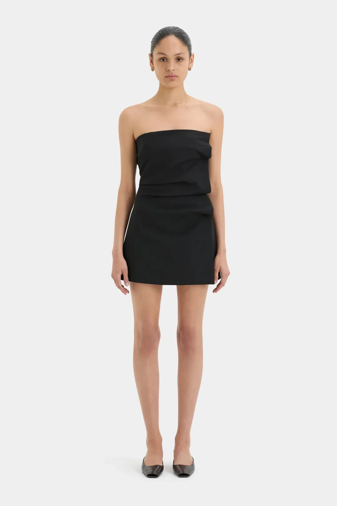 Sir the Label Leonardo Pleated Mini Dress Black Size 8 for rent on The Volte - main image