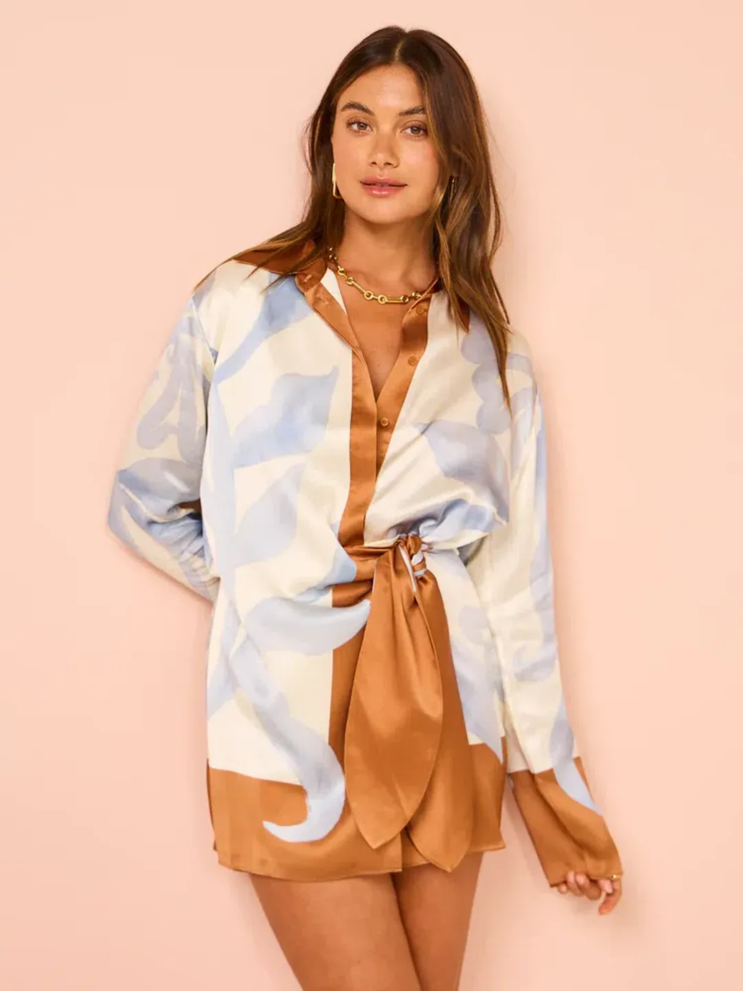 Sir the Label Sorrento Shirt Dress Print Size 8 for rent on The Volte - main image