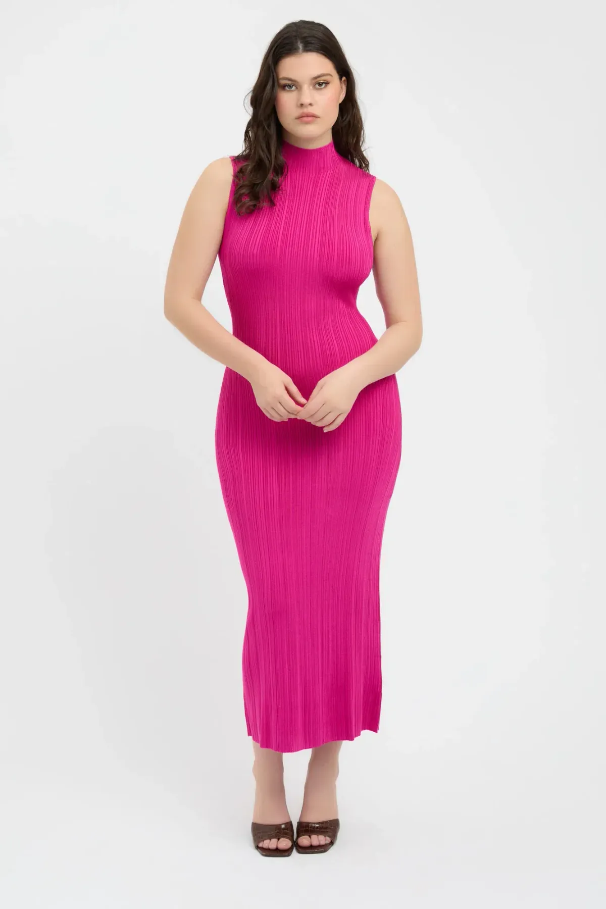 Kookai Raisa Funnel Midi Dress Pink Size 8 - Image 2