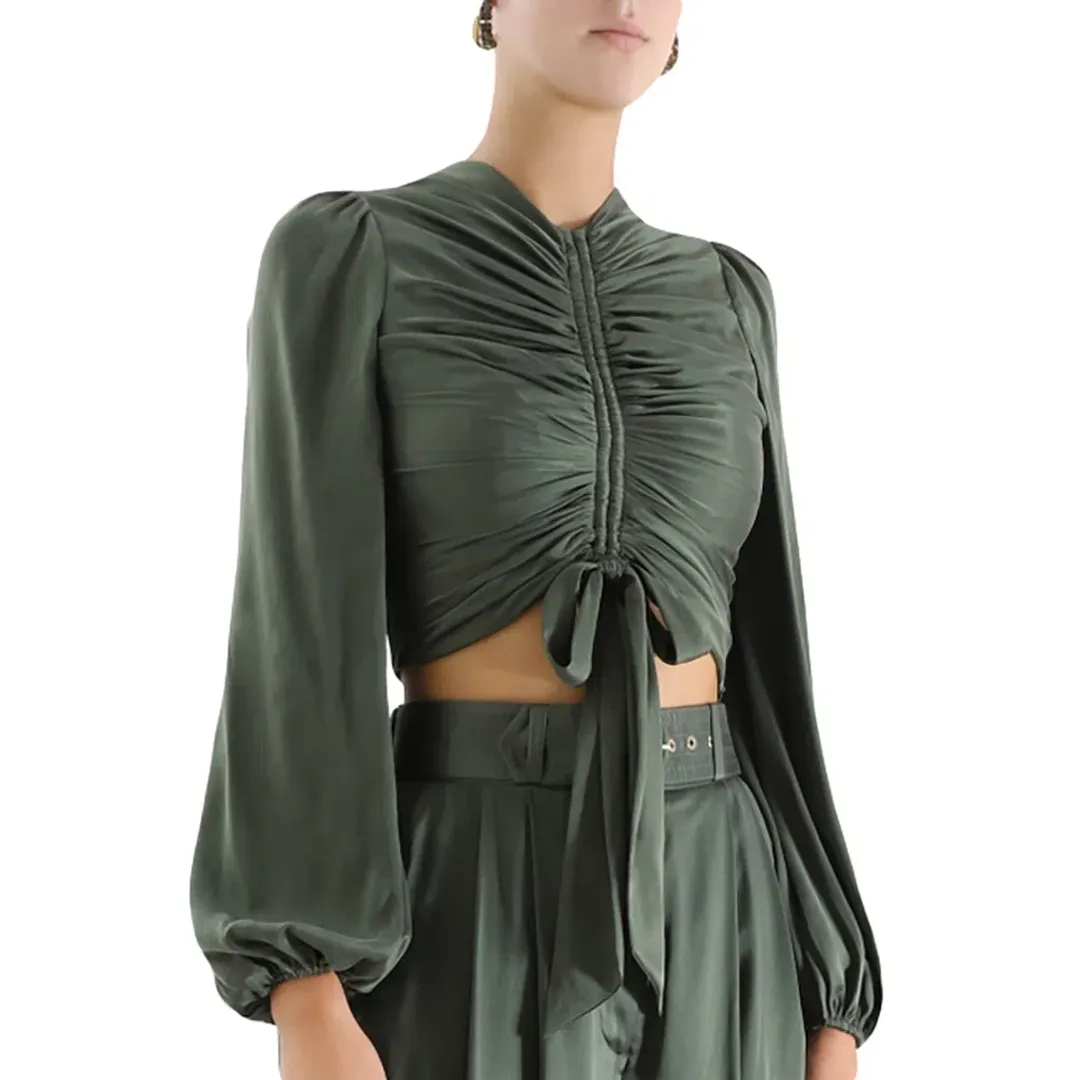 Zimmermann Espionage Silk Set Green Size 0/ AU 8 for rent on The Volte - main image