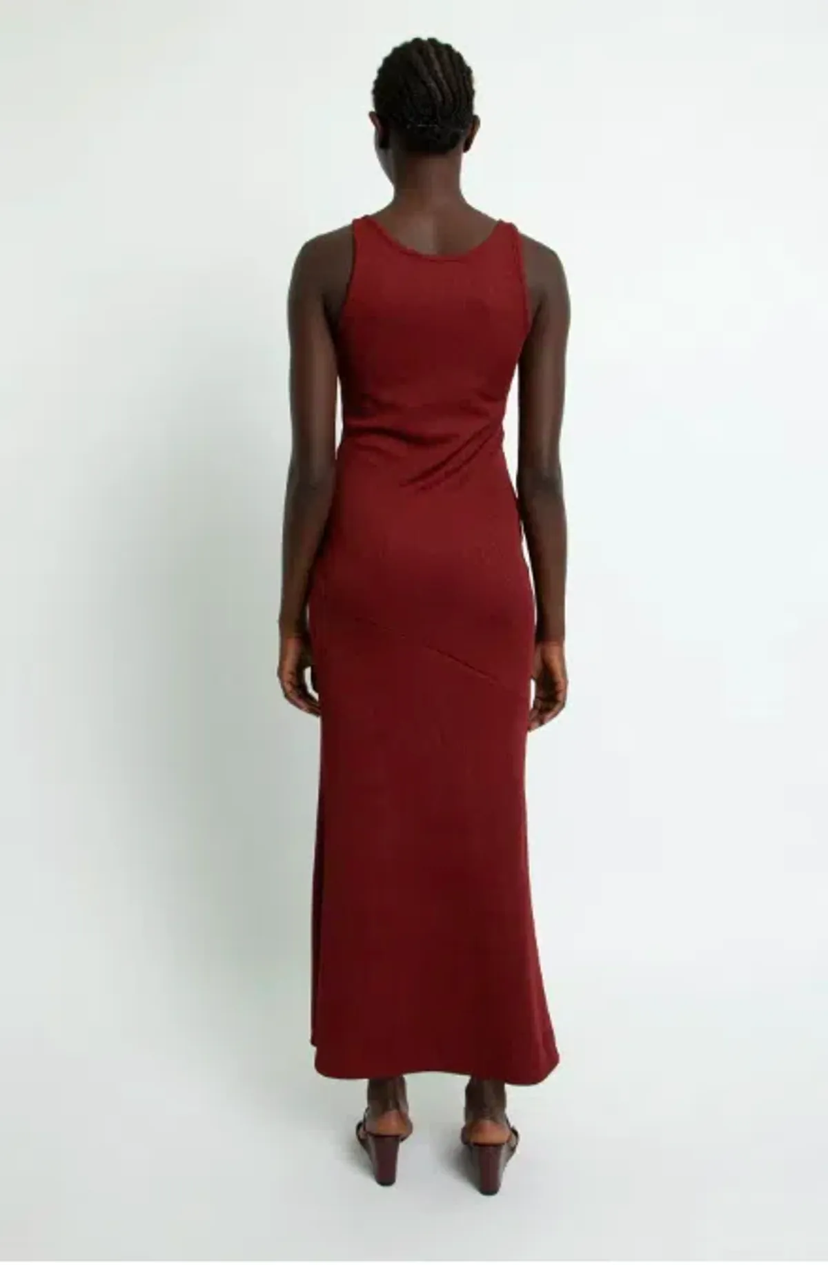 Christopher Esber Split Release Quartz Rib Dress Red Size 6 - Image 3
