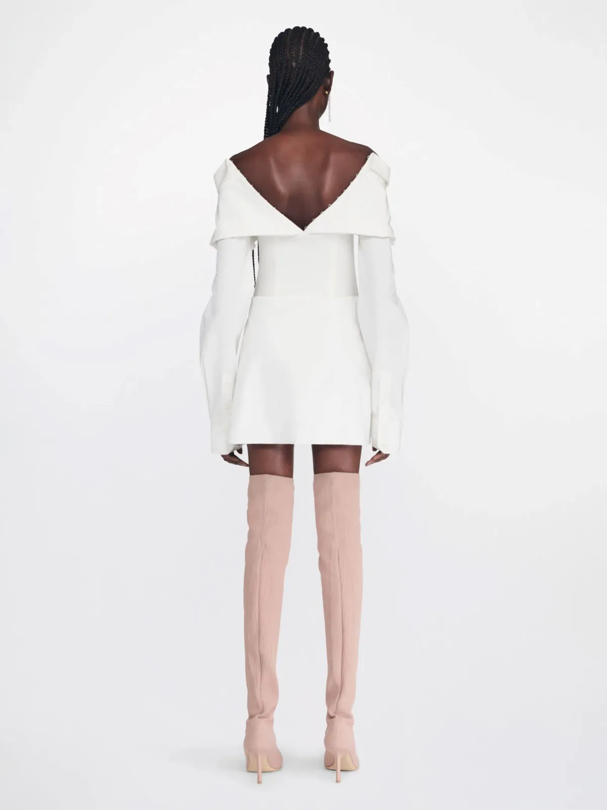 Dion Lee Hook Tube Shirt Mini Dress in White Size 10 - Image 2