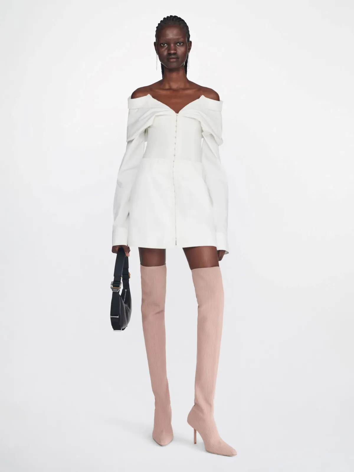 Dion Lee Hook Tube Shirt Mini Dress in White Size 10 - Image 1