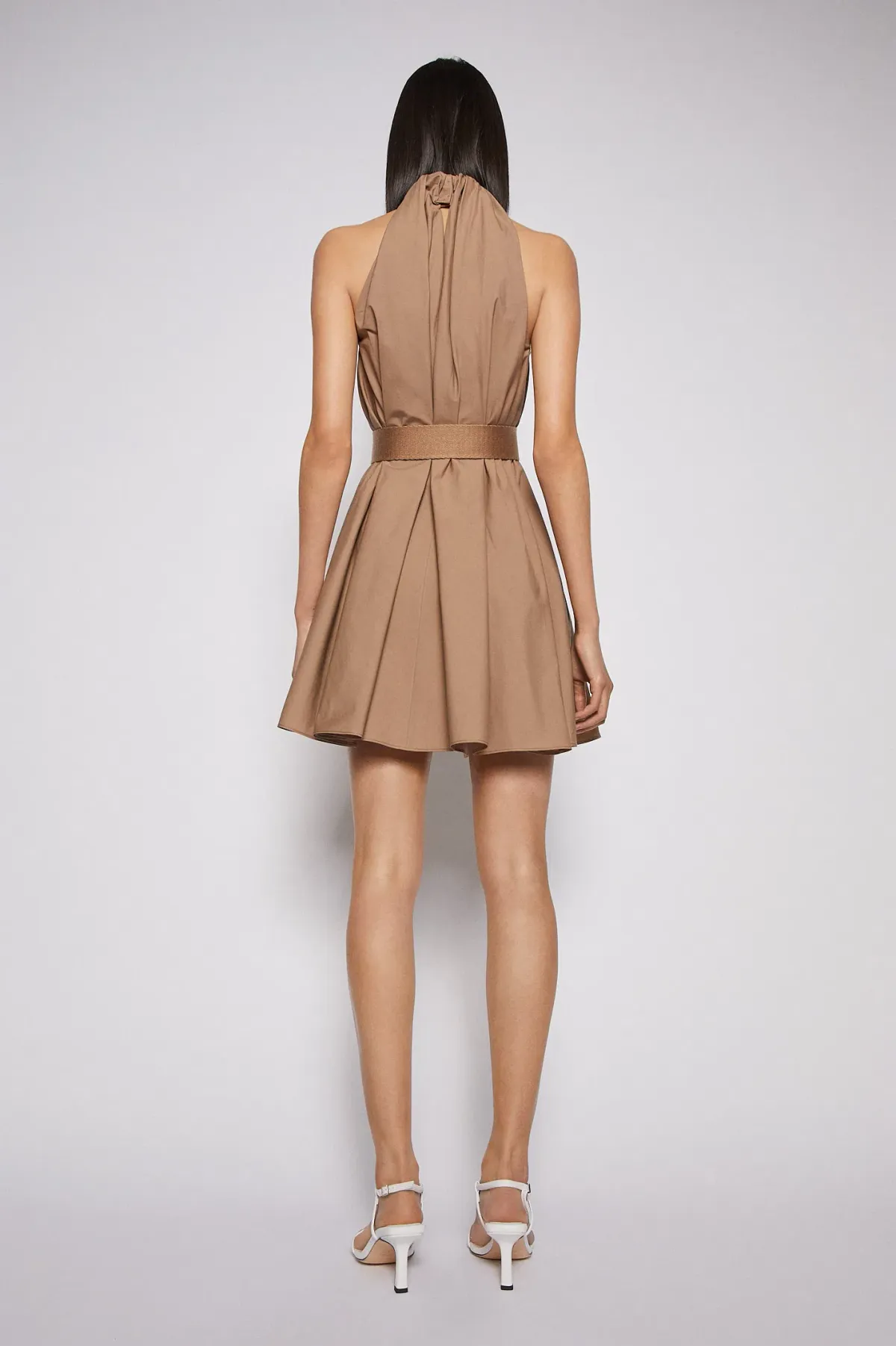 Scanlan Theodore Cotton Strapping Mini Dress in Cashew Size 8 - Image 2