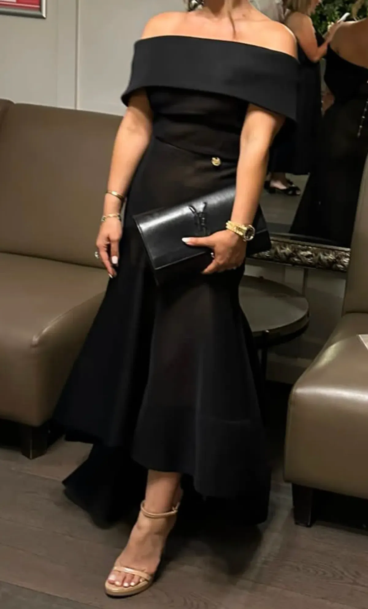 Bronx And Banco Tulip Off Shoulder Dress in Black Size 6 - Image 2