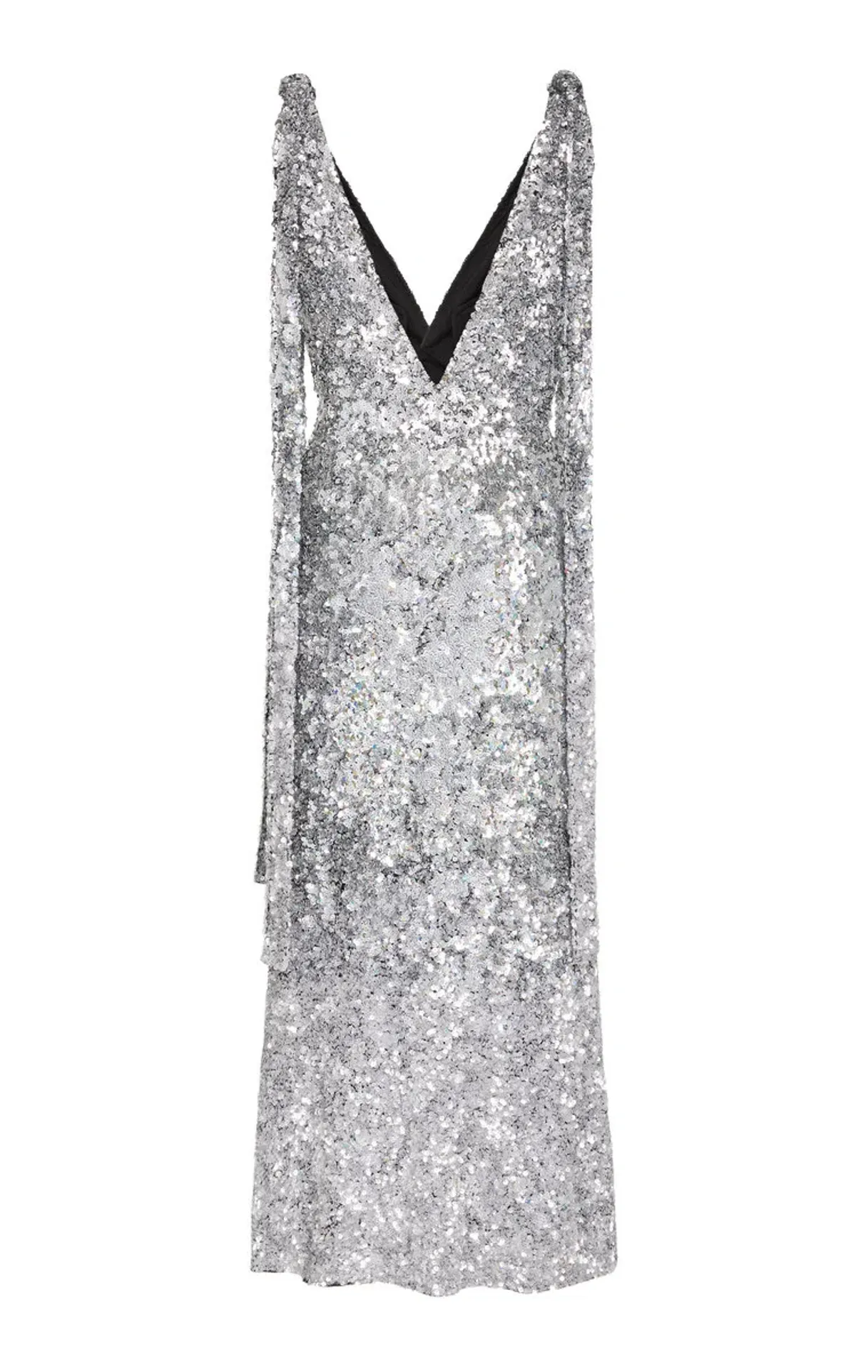Rachel Gilbert Jacinta Sequined Midi Dress Silver Size 10 - Image 3