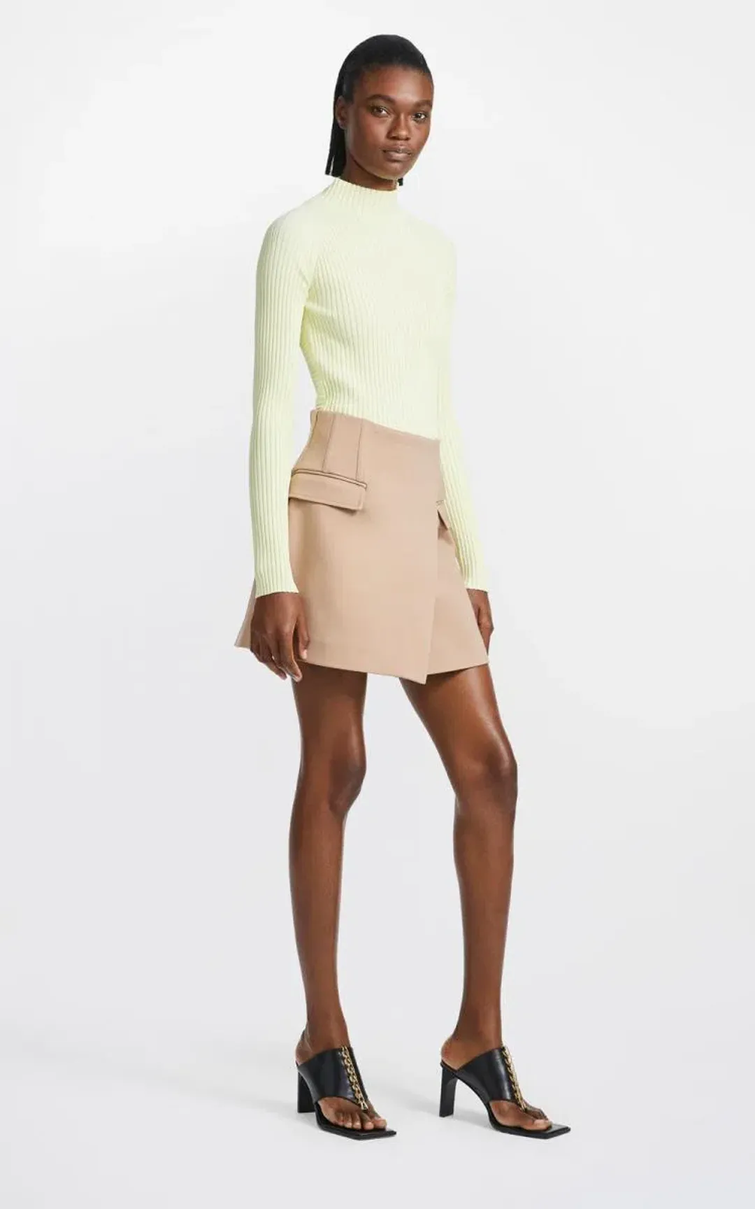 Dion Lee Frame Mini Skirt in Camel Size 6 for rent on The Volte - main image