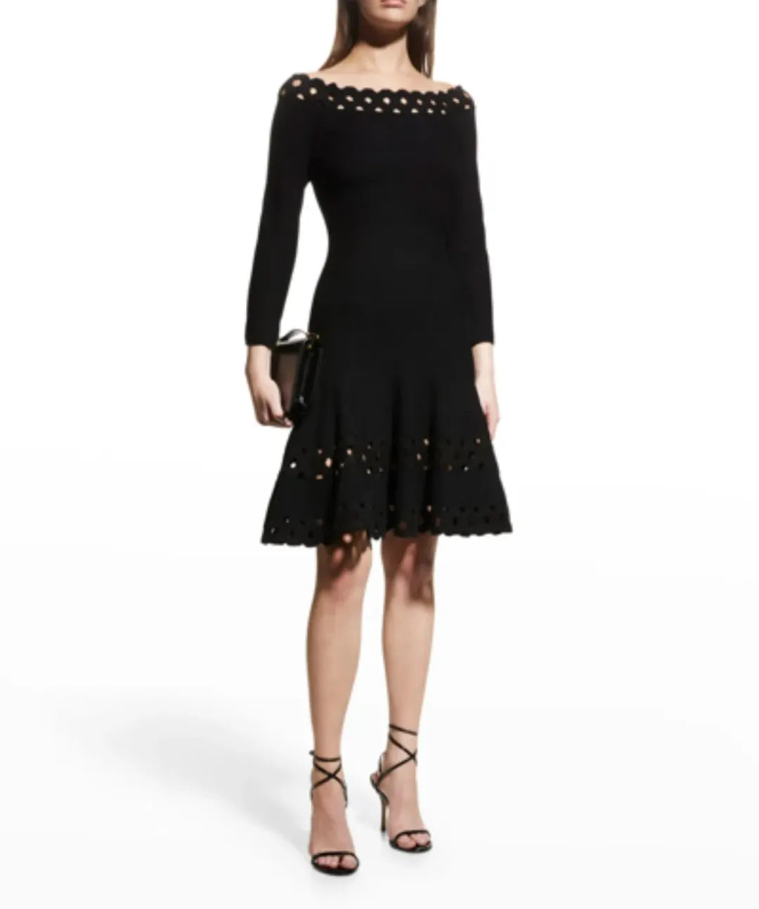 Emporio Armani  Madonna Cutout A Line Dress Black Size IT 40 / AU 12 for rent on The Volte - main image