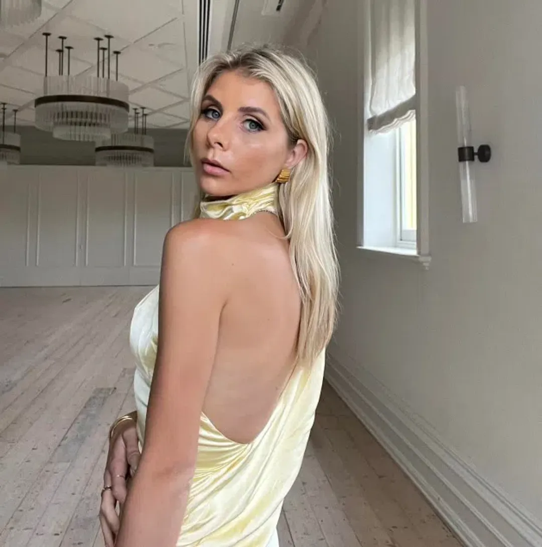 Misha Costantina Satin Gown in Soft Gold Yellow Size 8/S for rent on The Volte - main image