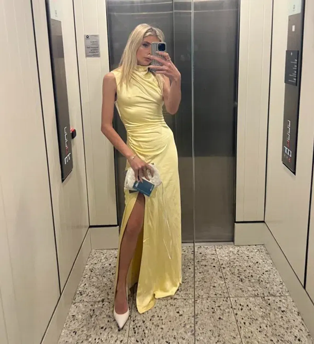 Misha Costantina Satin Gown in Soft Gold Yellow Size 8/S - Image 8